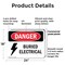 Signmission Buried Electrical Danger Sign, Plastic, 24in W x 18in L, 2PK OS-2PACK-DS-P-1824-L-2308 - alternate 3